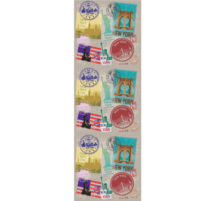 New York Stamps new york wallpaper - TenStickers