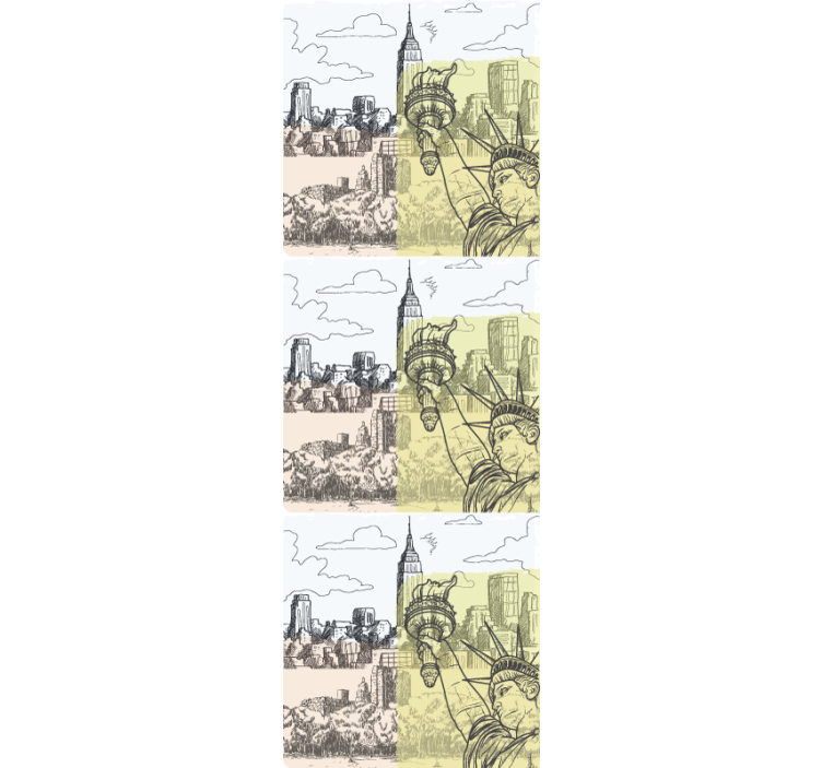 Urban Sketch Design city wallpaper - TenStickers