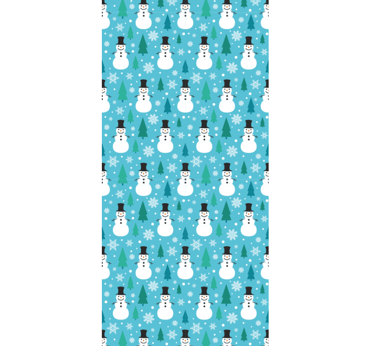 Snowman Festive Pattern christmas wallpaper - TenStickers