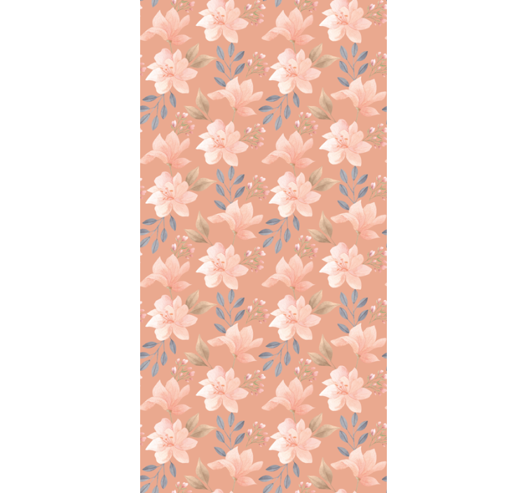 Painted watercolor floral pattern wallpaper - TenStickers