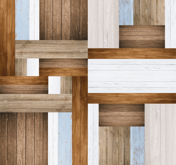 Rustic Herringbone Pattern Wood Effect  Wallpaper - TenStickers