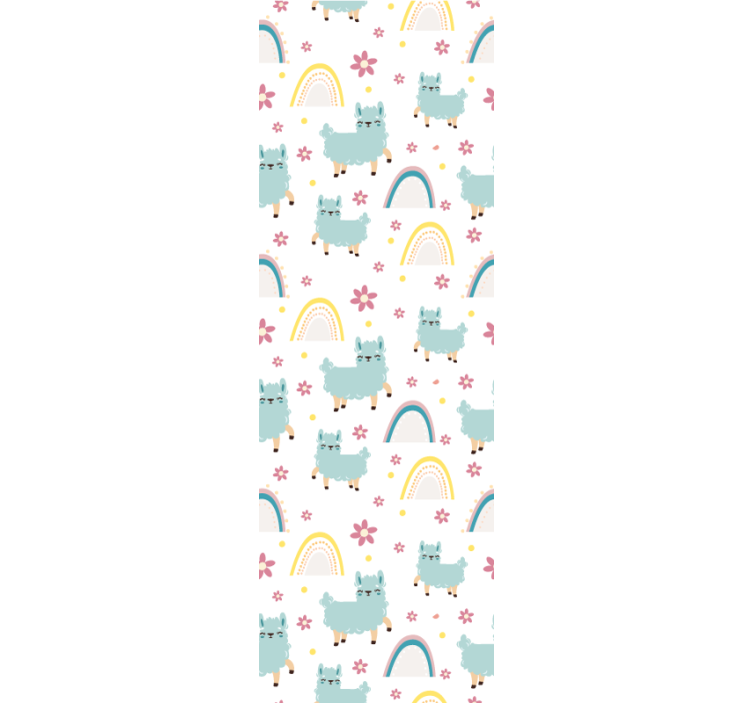 Alpaca Rainbow Pattern nursery wallpaper - TenStickers