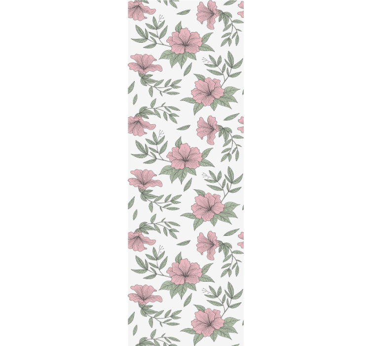 Minimalistic botanical pink flowers Wallpaper - TenStickers