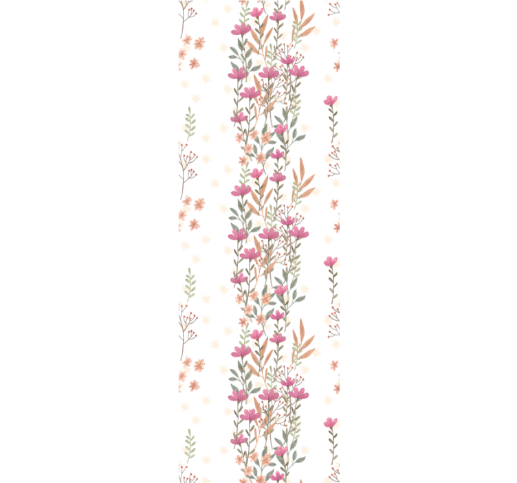 Floral Vertical Stripes flower wallpaper - TenStickers