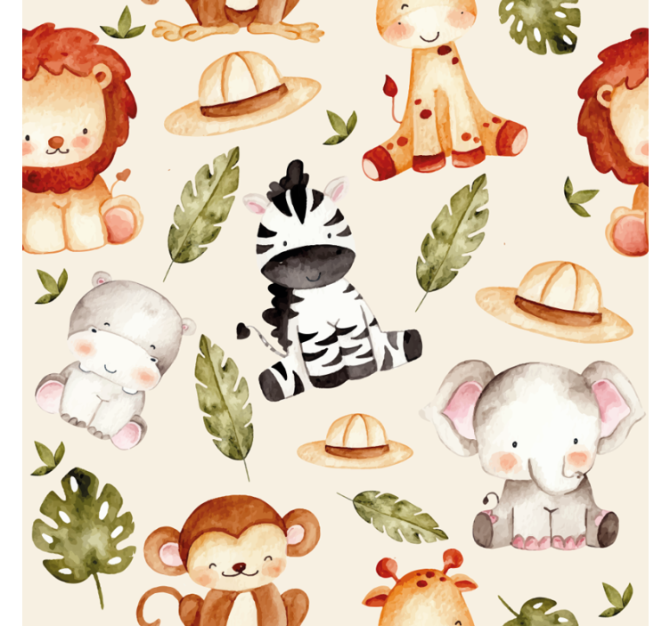 Beige safari childrens wallpaper - TenStickers