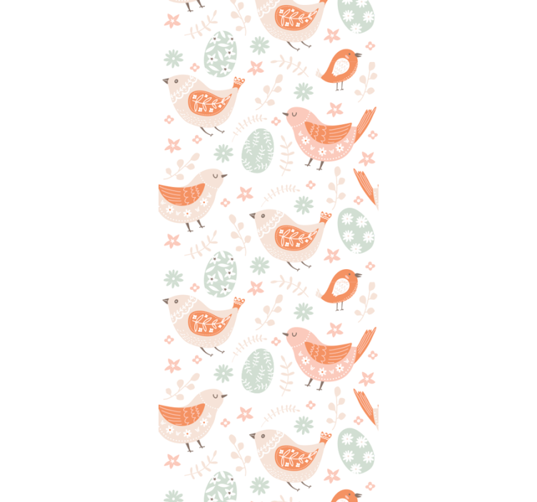 Bird Motif Design ornamental wallpaper - TenStickers