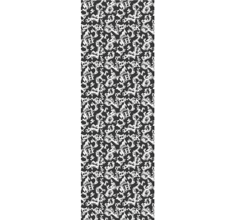 Vintage style letters on black Letter Wallpaper - TenStickers