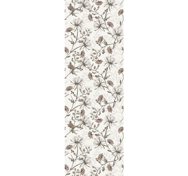 Vintage beige flowers design Flower Wallpaper - TenStickers