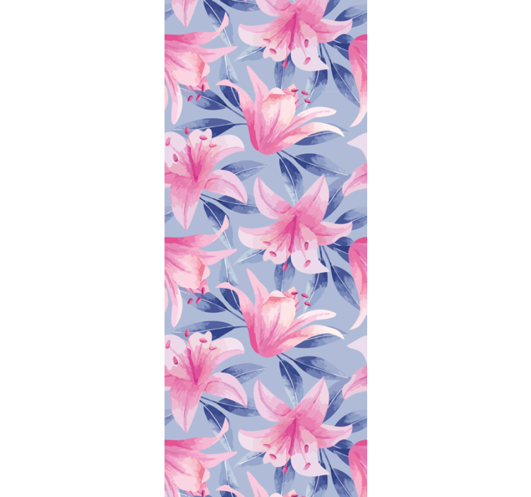 Elegant Lily Pattern floral ornament wallpaper - TenStickers