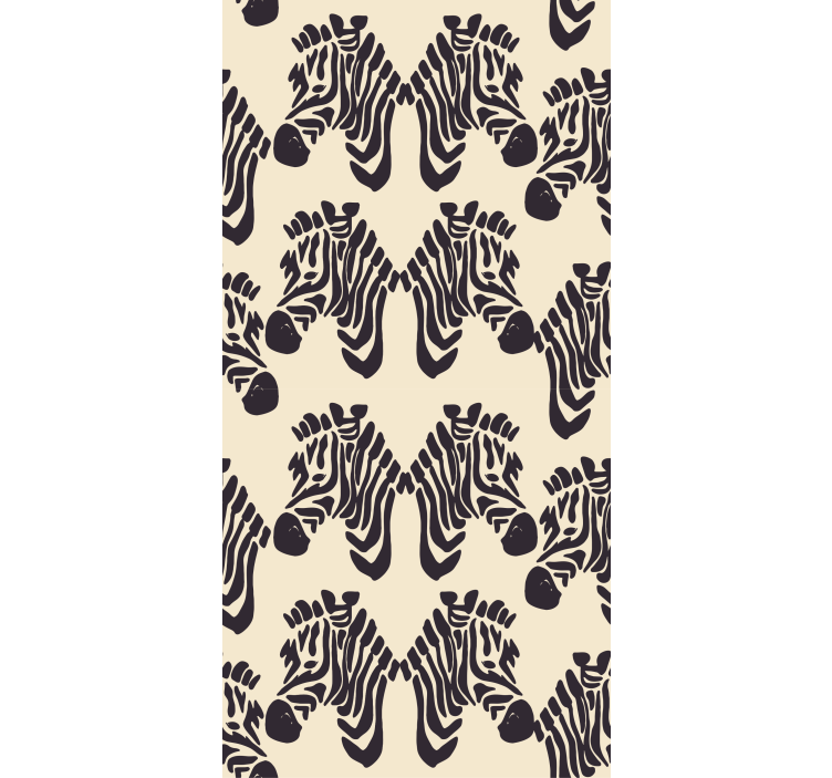 Zebra beige faces Living room wallpaper - TenStickers