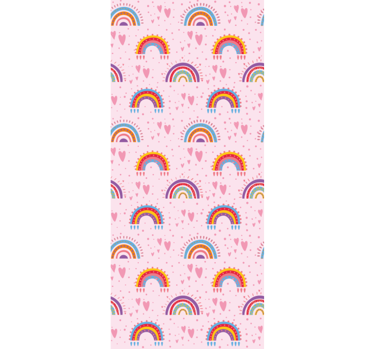 Rainbow Heart Patterns kids wallpaper - TenStickers