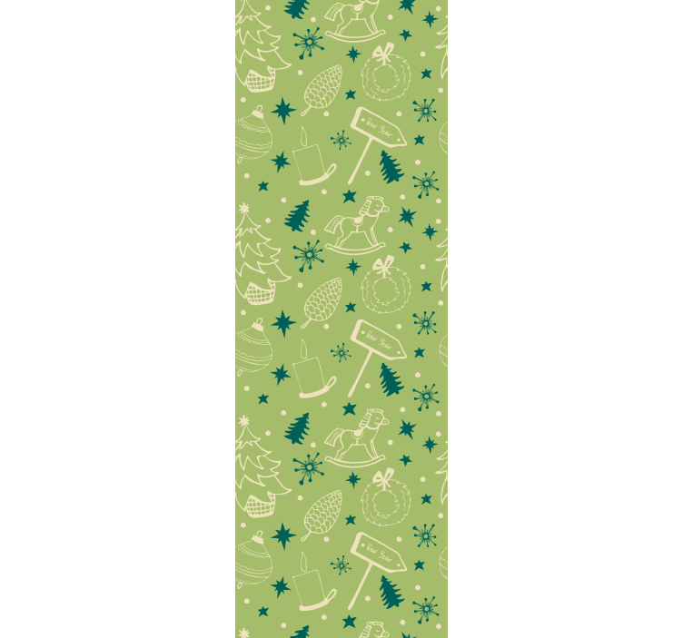 Christmas elements green background wallpaper - TenStickers
