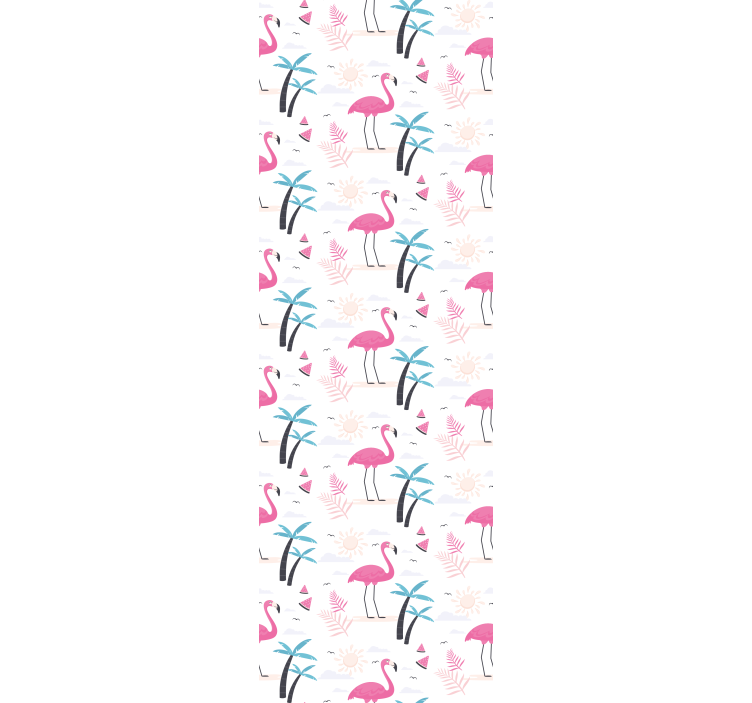 Flamingo Tropical Scene birds wallpaper - TenStickers