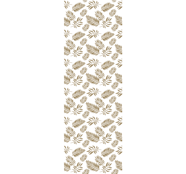 Brown thin leaves pattern leaf wallpaper - TenStickers