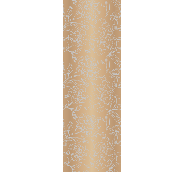 Floral pattern on golden background wallpaper - TenStickers