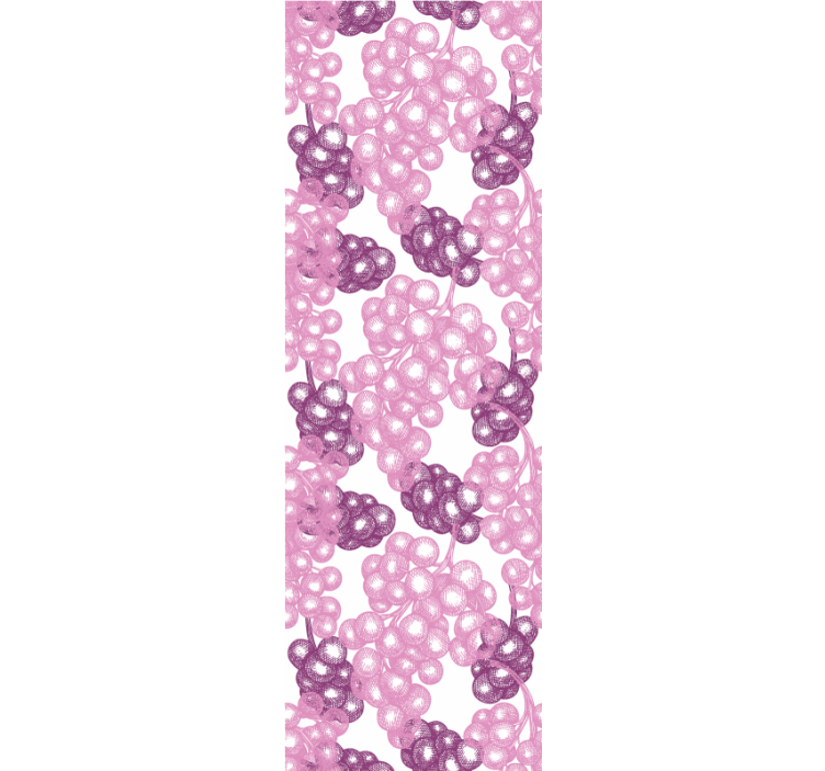 Hand drawn pink and purple grapes wallpaper - TenStickers