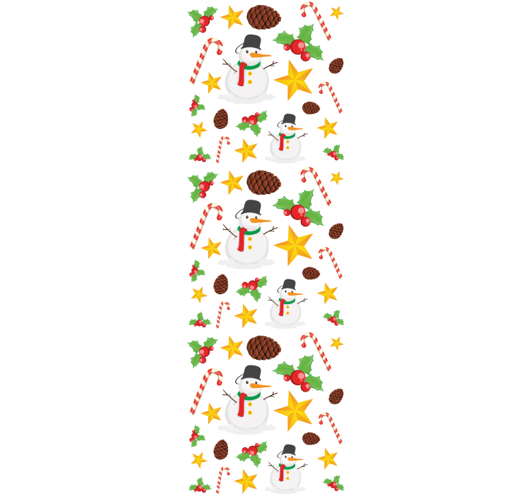 Festive Snowman Pattern christmas wallpaper - TenStickers
