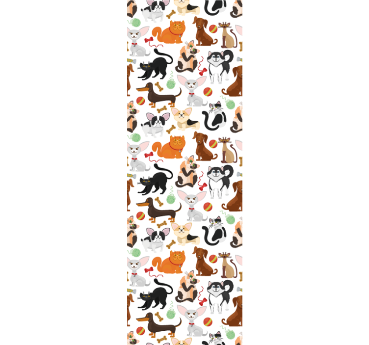 Playful Pet Illustration animal wallpaper - TenStickers