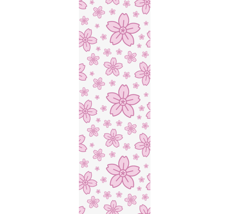 Pink floral pattern flower wallpaper - TenStickers