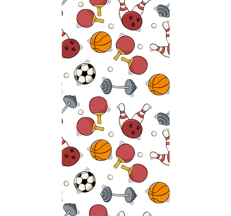 Sports equipment in doodle sketch kid wallpaper - TenStickers