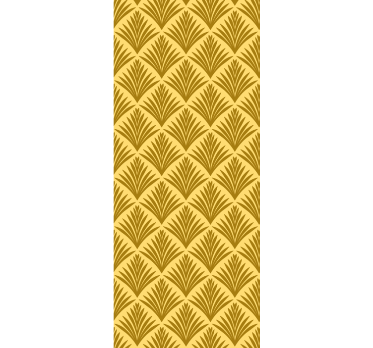Fanned yellow pattern leaf wallpaper - TenStickers