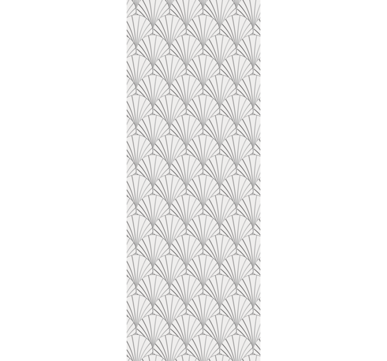 Art deco white shells pattern  wallpaper - TenStickers
