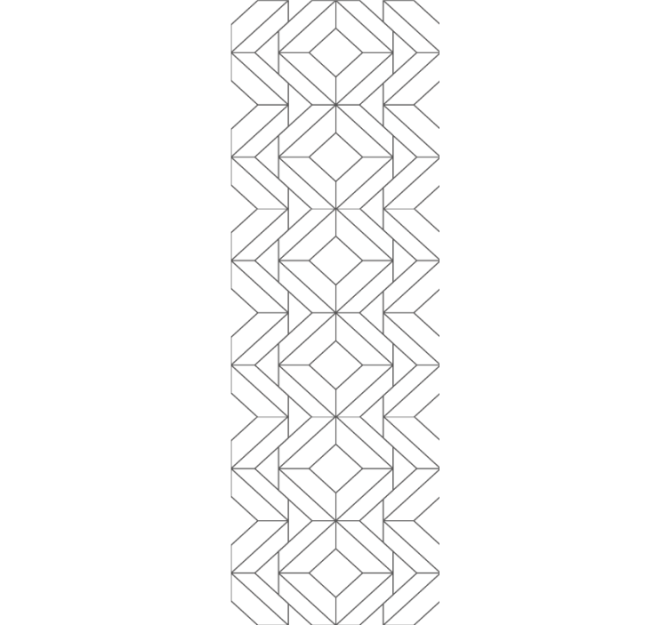 White japandi geometric pattern wallpaper - TenStickers