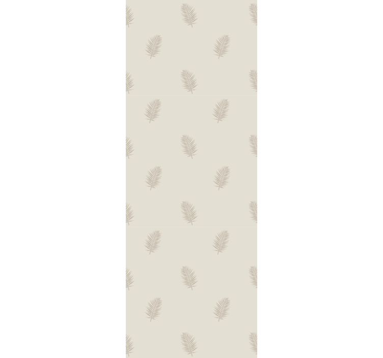 Nordic style leaf vines in beige Wallpaper - TenStickers