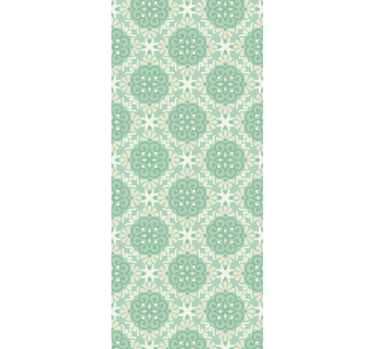 Nordic style green floral pattern wallpaper - TenStickers