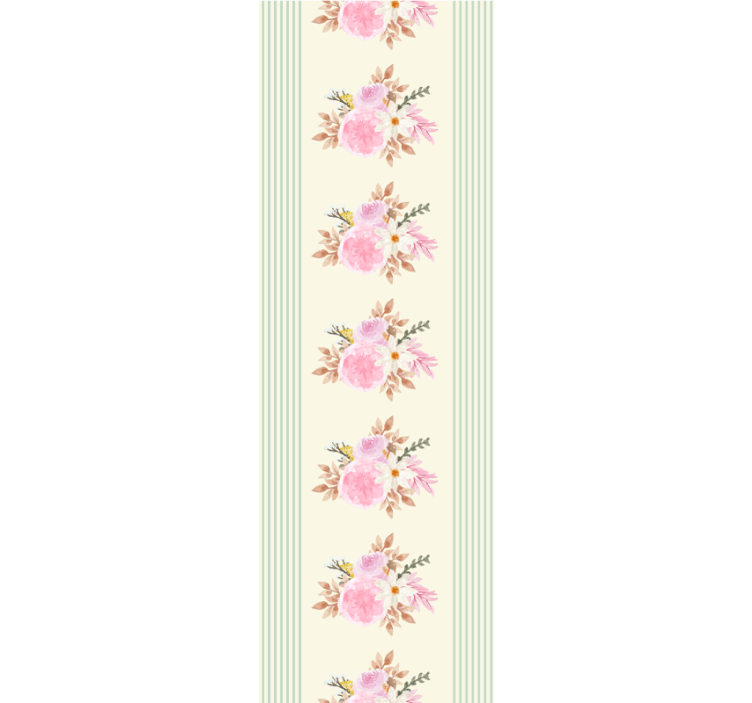 Provincial striped floral pattern wallpaper - TenStickers