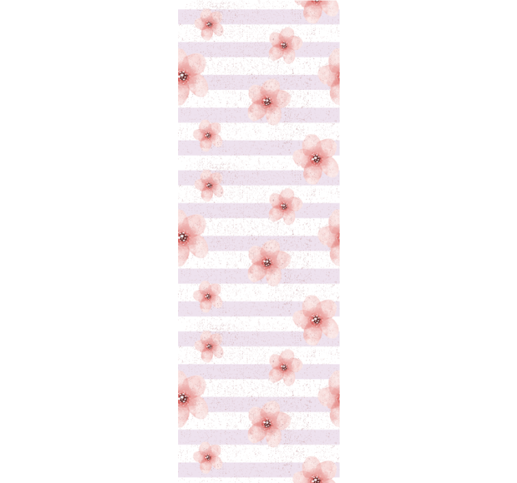 Cherry Blossom Stripes flower wallpaper - TenStickers