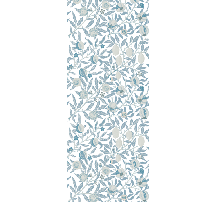 Blue flowers victorian style bathroom wallpaper - TenStickers