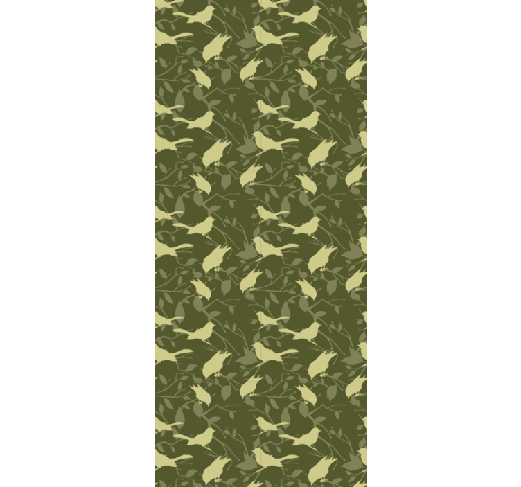 Green simple pattern birds wallpaper - TenStickers