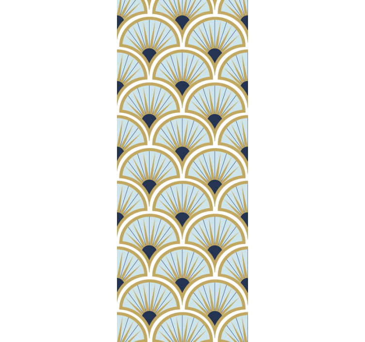 Art deco blue shades Tile Wallpaper - TenStickers