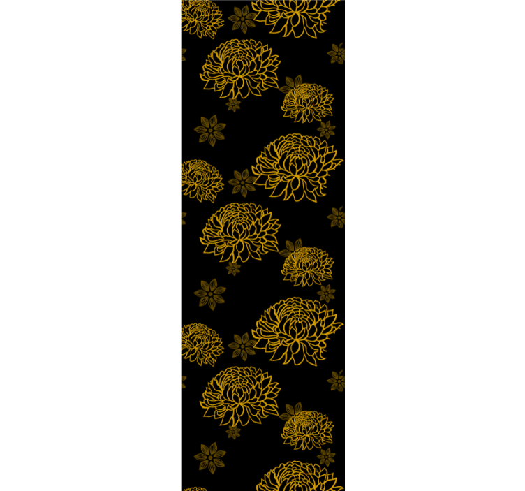 Floral ornament wallpaper in golden floral pattern - TenStickers