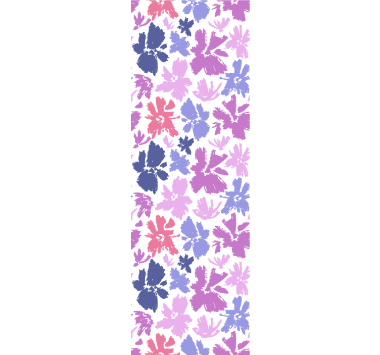 Purple floral display dining room wallpaper - TenStickers