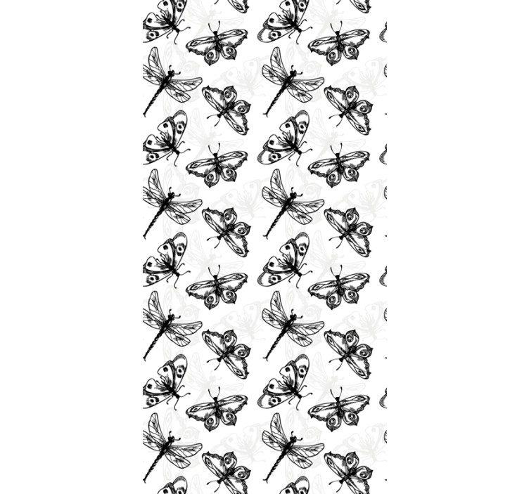Black dragonflies butterfly wallpaper - TenStickers
