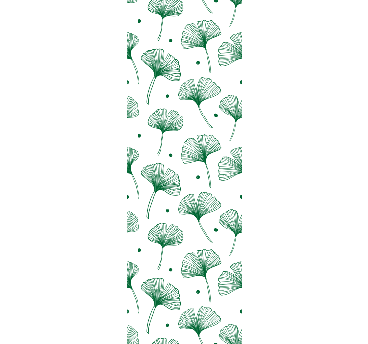Big ginkgo green leaves modern wallpaper - TenStickers