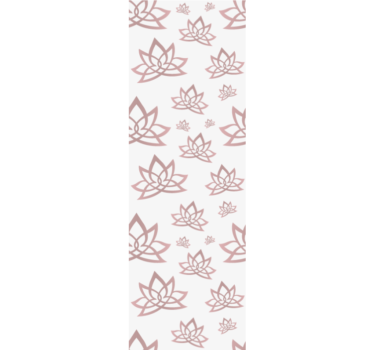 Lotus beige pattern floral ornament wallpaper - TenStickers