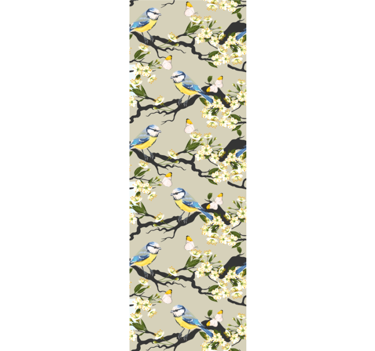 Blue Tit Branches birds wallpaper - TenStickers