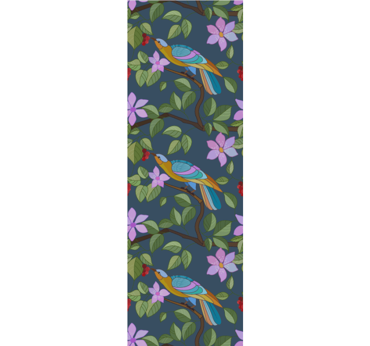 Birds wallpaper in vibrant tropical colors - TenStickers