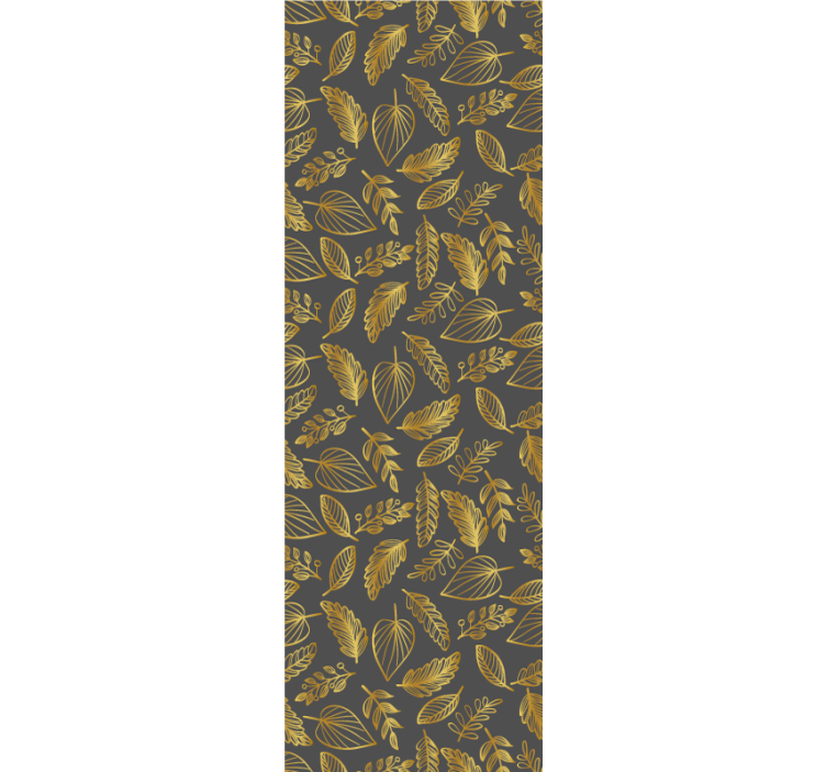 Elegant golden effect pattern leaf wallpaper - TenStickers