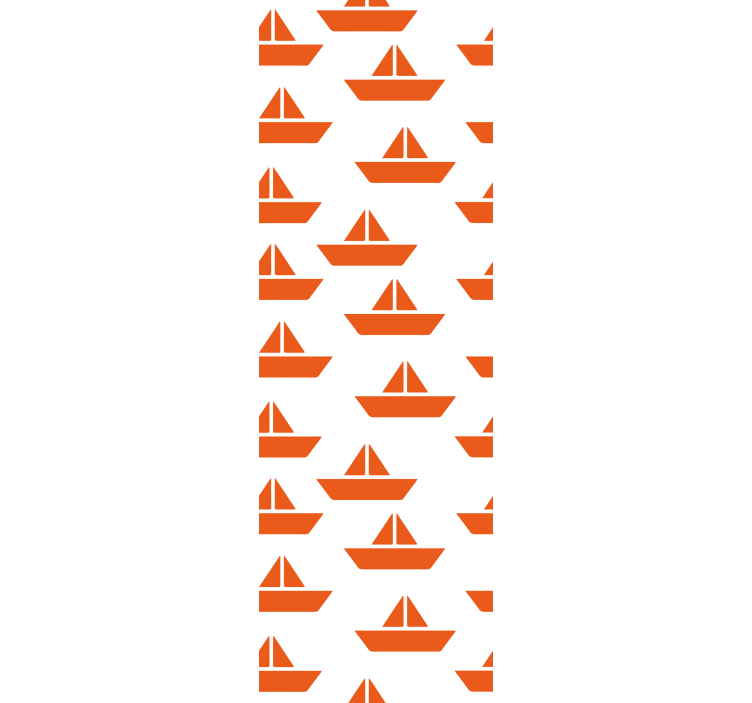 Orange boat pattern Childrens Wallpaper - TenStickers