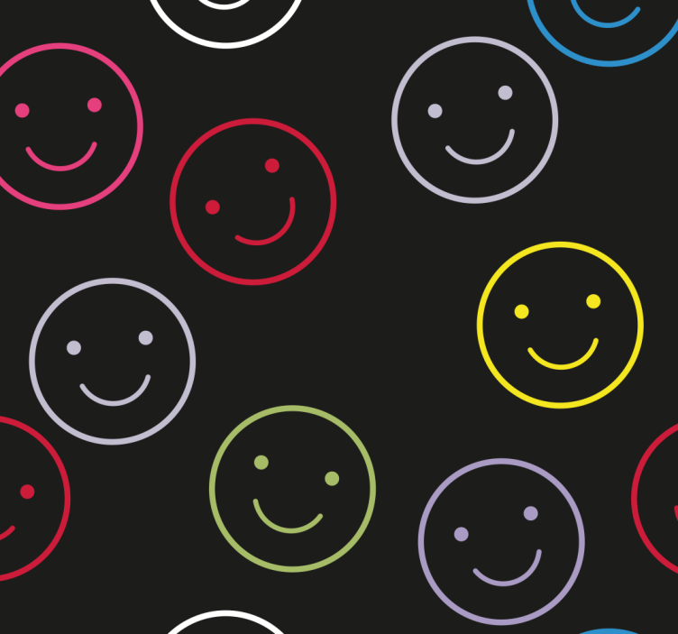 Colourful smiley faces Teen Bedroom wallpaper - TenStickers