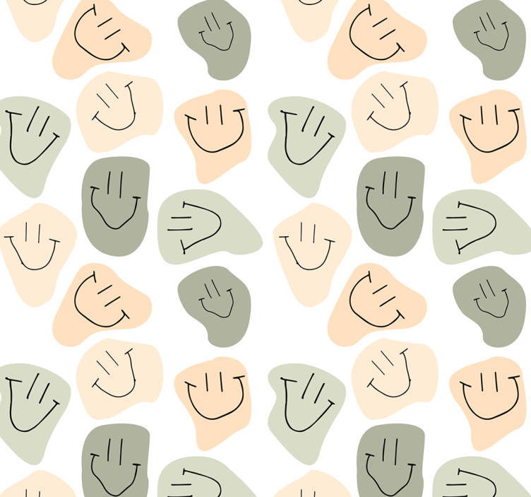 Neutral colors smiley faces teen wallpaper - TenStickers