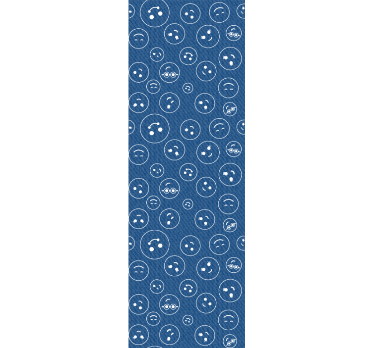 Navy blue smiley faces teen bedroom wallpaper - TenStickers
