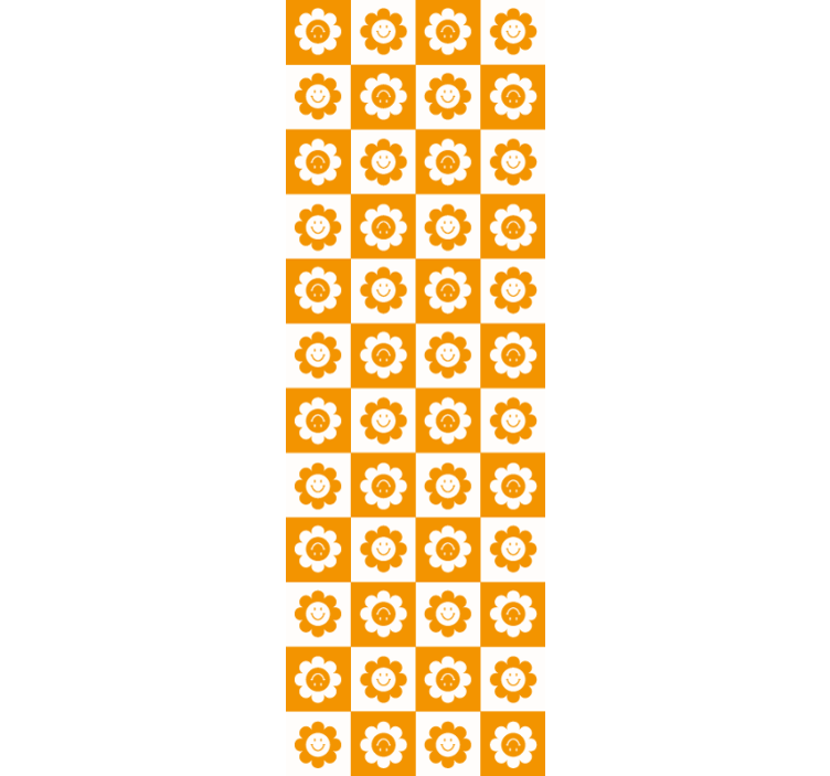 Squares and flowers Teen Bedroom Wallpaper - TenStickers