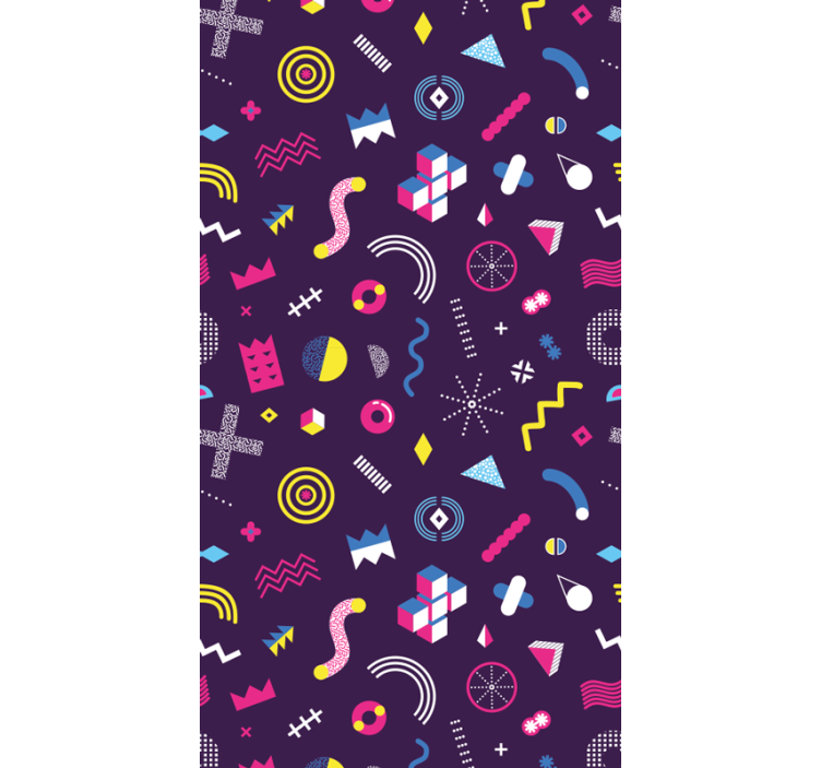 Memphis gaming pattern teen bedroom wallpaper - TenStickers