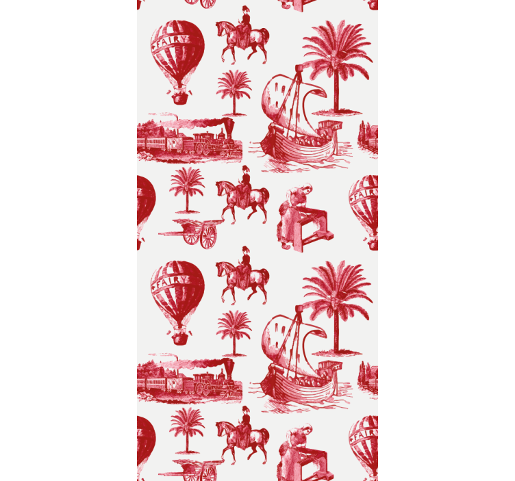 Vintage wallpaper featuring classic travel scenes - TenStickers