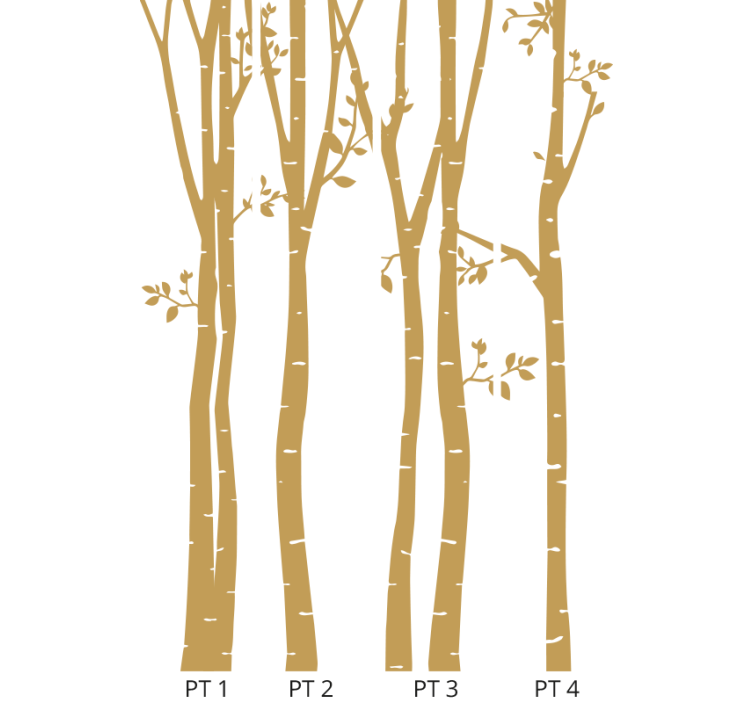 Stylized Golden Silhouettes tree wallpaper - TenStickers